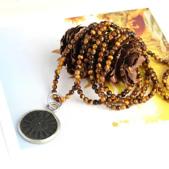 

C.QUANCHI Natural Tiger Beaded Statement Necklaces For Women Buddha Pendant Necklaces Jewelry Specious Friendship Gift Jewelry