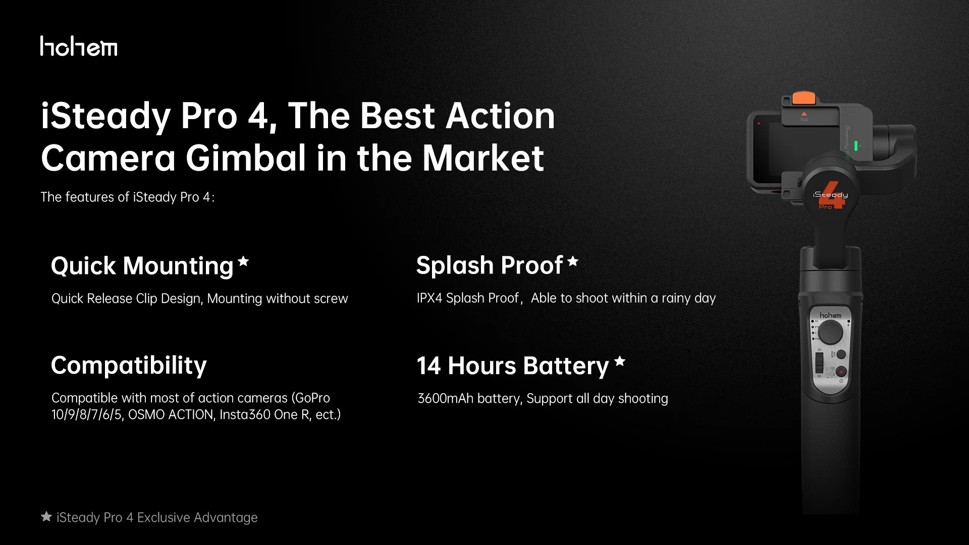 Hohem iSteady Pro 4 3-Axis Gimbal Stabilizer for GoPro HERO