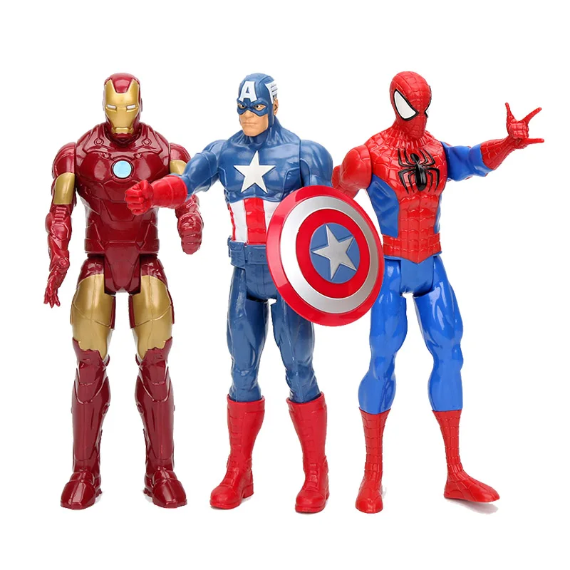 3 шт./партия распродажа 30 см Marvel Мстители эндгейм Железный человек Капитан Америка Человек-паук Веном фигурка игрушка для мальчика подарок - Цвет: set 1 opp bag