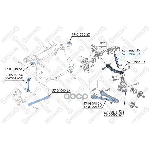 57-03982-Sx_рычаг Задней Подвески Верхний Правый! Audi Q7, Vw Touareg All 02 Stellox 5703982sx Stellox арт. 5703982SX