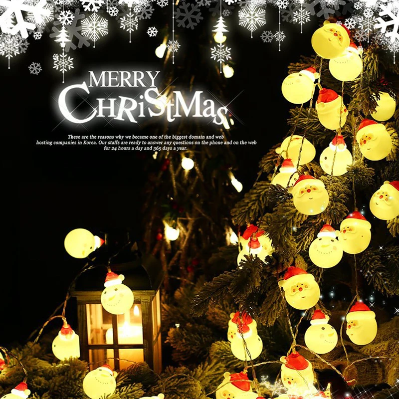 

40-Light Santa Head Light string Set Battery Operated Christmas Lights 0.5W Santa Claus Novelty Fairy Lights for Christmas,Party