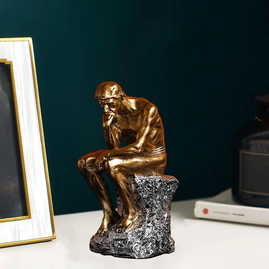3 Stück Denker Skulptur Aus Harz – Moderne Figuren, Hohles Design, Deko Für Regal, Büro & Wohnzimmer
