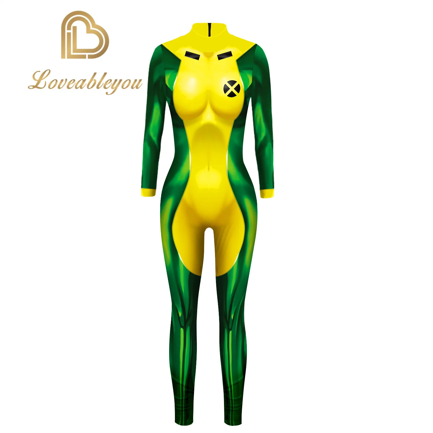 Косплей Икс мен Анна Мари Rogue Косплей Костюм для женщины zentai боди костюм комбинезоны для Хэллоуина Вечерние боди
