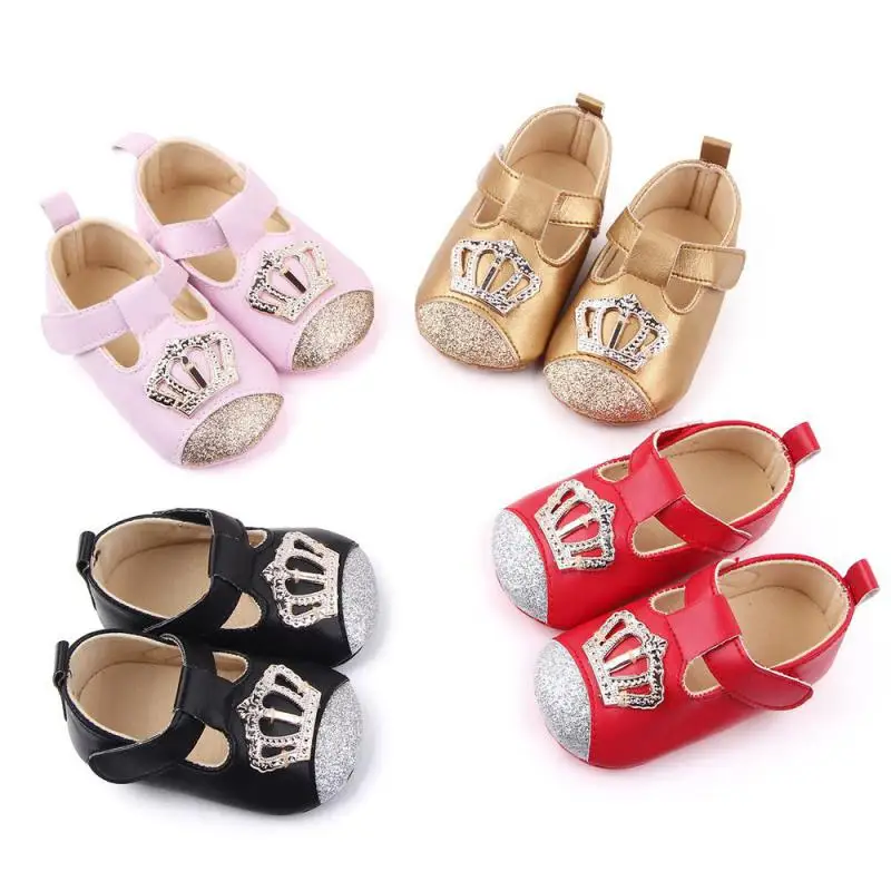 

Spring And Autumn New Baby Walking Shoes Soft Bottom Crown Princess Single Shoes Antiskid Baby Shoes