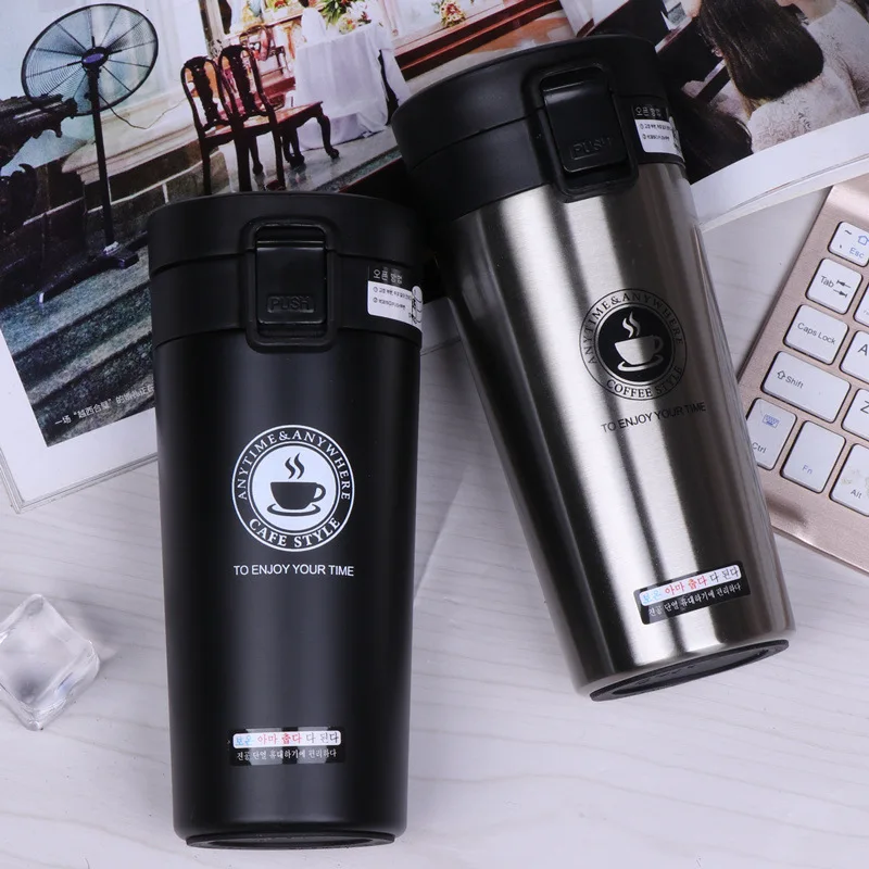 380ml Portable Travel Coffee Mug Vacuum Flask Thermo Water Bottle Car Mug Thermocup Stainless Steel Thermos Tumbler Cup