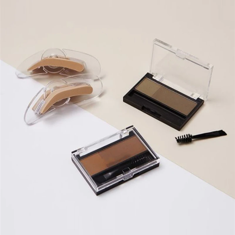 2 Colors Eyebrow Enhancers Powder Makeup Palette Adjustable Eyebrow Stamp with Eye Brow Brush Waterproof Natural Brows Cosmetics 2 Colors Eyebrow Enhancers Powder Makeup Palette Adjustable Eyebrow Stamp with Eye Brow Brush Waterproof Natural Brows Cosmetics