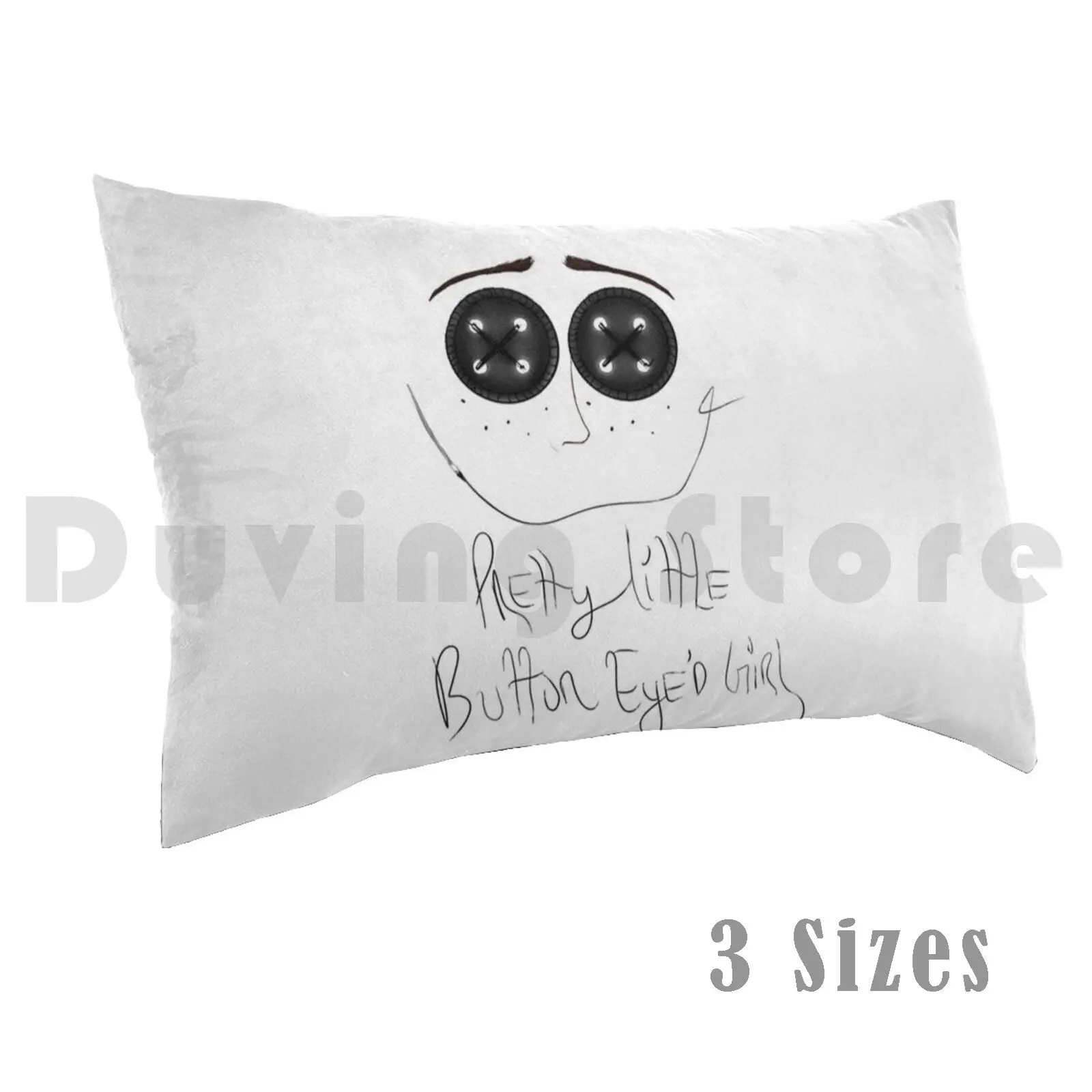 

Pretty Little Button Eye'd Girl | Coraline Print Pillow Case Printed 50x75 Coraline Tim Burton Fan Art Eyed