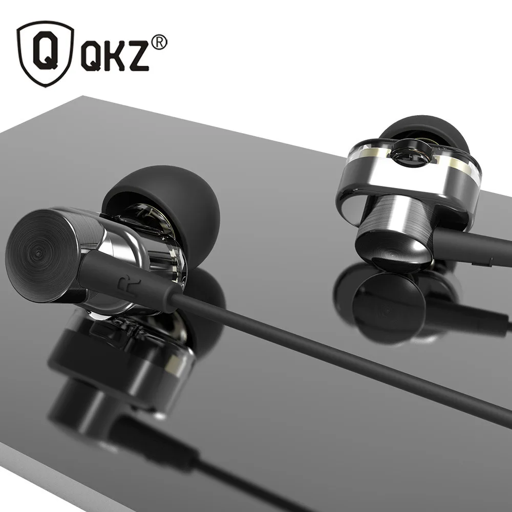 QKZ DM8 Earphones In ear Dual Unit Earphones HiFi Subwoofer Earphones for iPhone Samsung Mobile Phone Tablet MP3 Player Earbuds