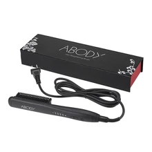Abody электрическая расческа для выпрямления волос, светодиодный выпрямитель с цифровым дисплеем, регулируемая температура, отрицательные ионы, UK Plug