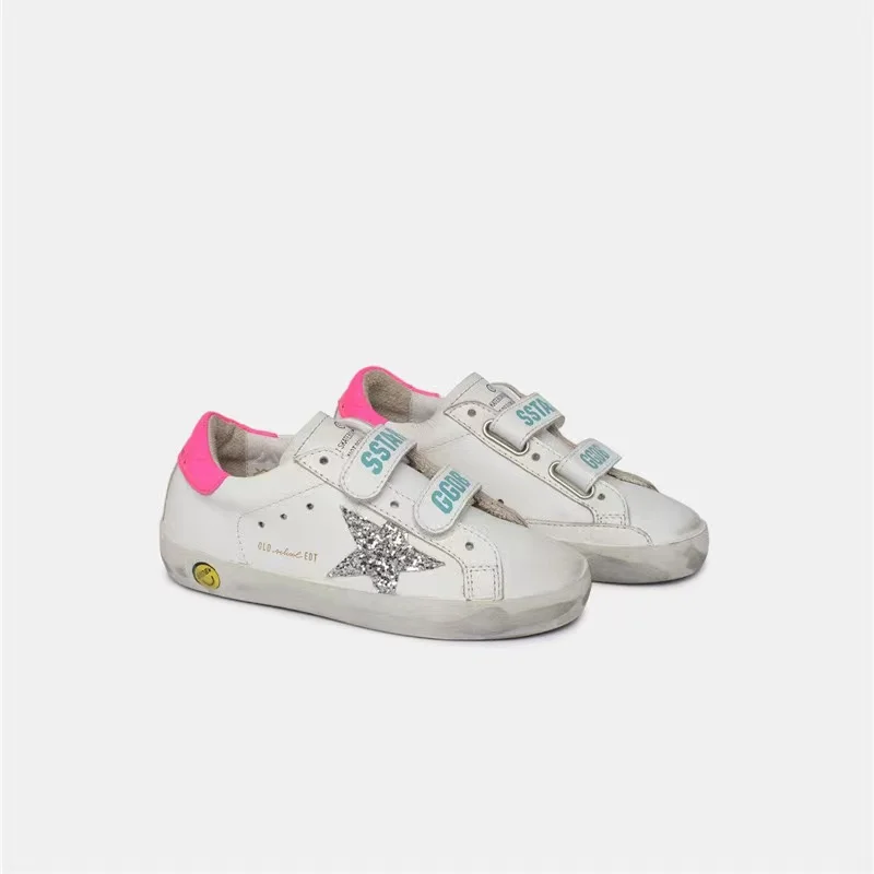 2021 Spring and Summer New Children's Retro Dirty Shoes for Boys Girls Casual Non-slip Wear-resistant Velcro Sneakers CS208 | Детская