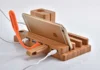 4 USB Ports 3 in 1 Phone Watch Disassemble Bracket Charging Dock Stand Station Bamboo Base Charger Holder For Smartphone Tablet 2