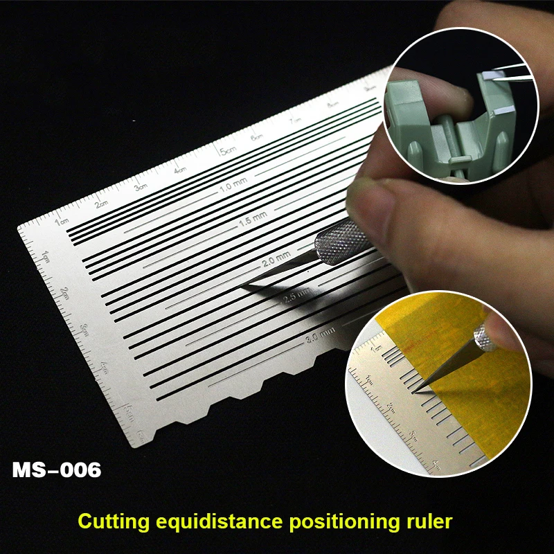 

MS006 Model ABS Rubber Sheet Detail Transformation Cutting Equidistant Positioning Ruler