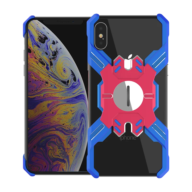 Blue and Red Металлический Чехол-бампер для iPhone X, чехол серии Heroes, чехол для iPhone 11 Pro Max XR XS MAX XS 8 7 6s 6 Plus, чехол для телефона - Цвет: Blue and Red