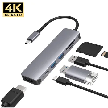 

USB C Hub MacBook Pro Adapter Dongle 7 in 1 USB C to HDMI Multiport Adapter Compatible for USB C Laptops Nintendo and Other