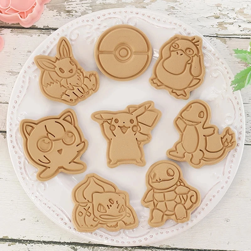 8/6pcs Pokemon Figures Cookie Cutters Cartoon DIY Bakery Mold Biscuit Press Stamp Embosser Sugar Pasty Cake Mould Set Toys | Игрушки и