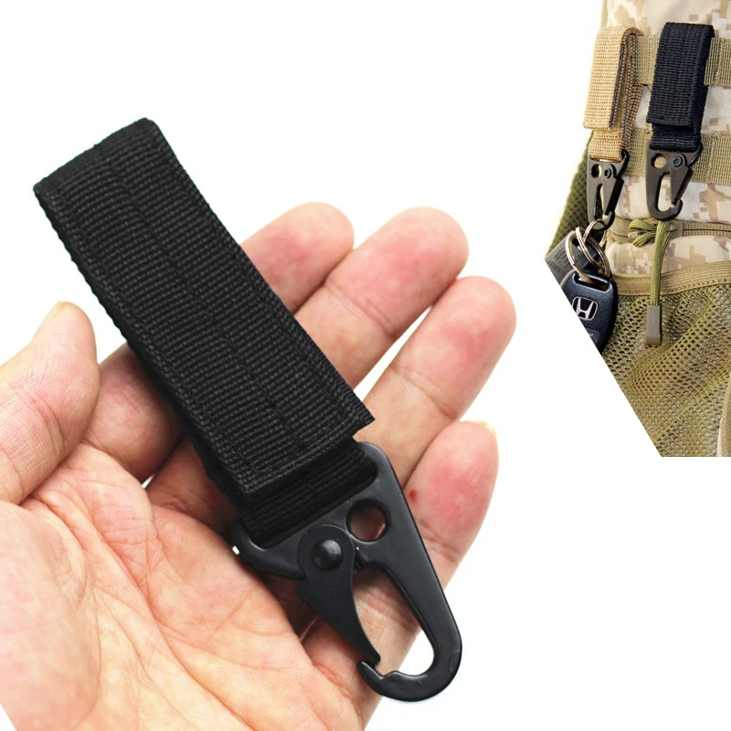 

Molle Webbing Key Hook Carabiner Hiking Backpack Olecranon Hooks Survival Gear EDC Military Nylon Keychain Clasp