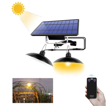 

Double Head Solar Pendant Light Outdoor Indoor Solar Lamp With Line Warm White/White Solar Light Lamp For Camping Garden Yard