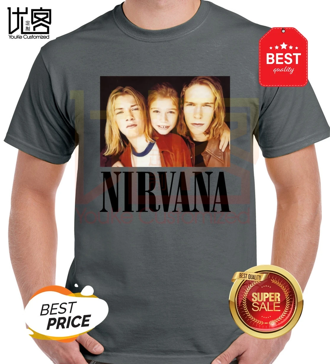 Hanson Nirvana Rock Band T shirt Pria 