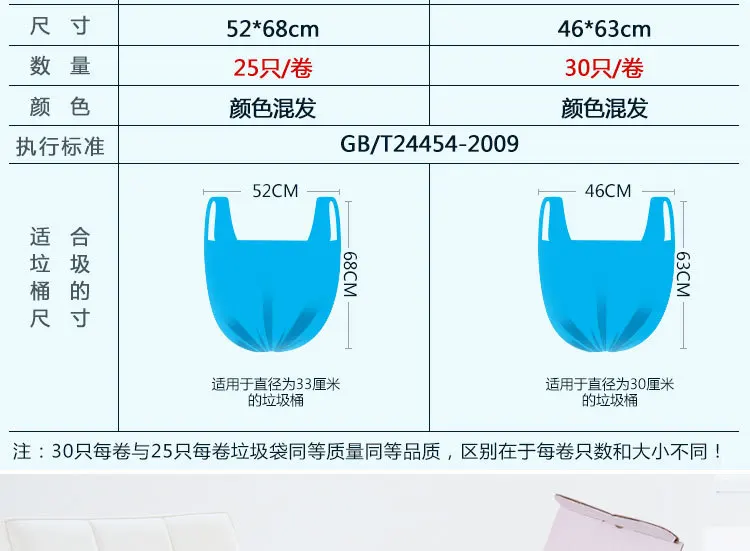 Okiss Disposable Thick Vest Style Garbage Bag Kitchen Household Point Break-Color Roll Packing Hand Plastic Bag