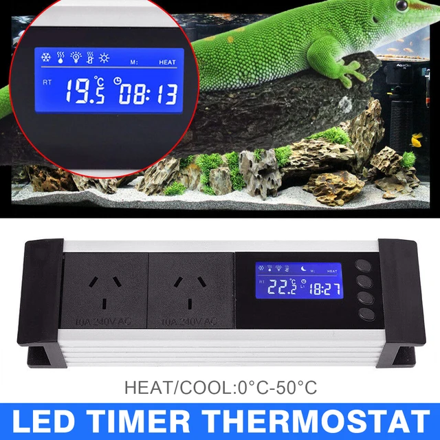 Digital Thermostat Controller LCD Thermostat Outlet Plug Heating Cooling  Control for Terrarium Aquarium Reptiles Temperature - AliExpress