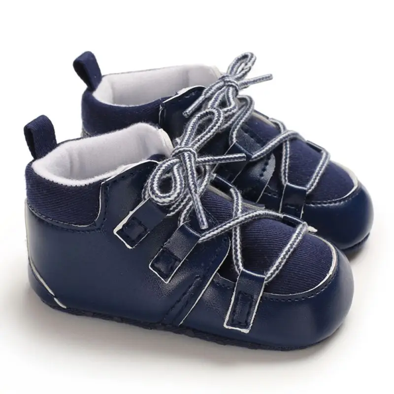 Детские кроссовки из искусственной кожи для мальчиков; спортивная обувь для малышей; обувь для мальчиков и девочек с мягкой подошвой для первых шагов; обувь для новорожденных; обувь для малышей 0-18 месяцев - Цвет: YTM2142DL