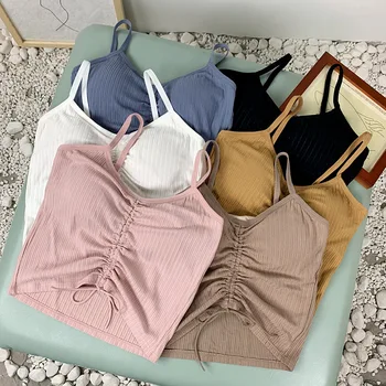 

Spring, Summer, Outside The New Female V-Neck Sexy Backless Midriff Short Draw String Wear Small Condole Top Wrapped Chest