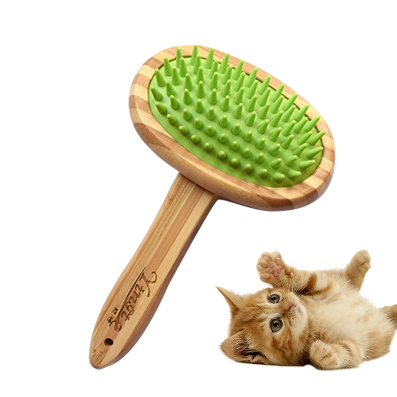 

New Dog Grooming Bamboo Cat Comb Dog Massage Comb Deshedding Tools for Puppy Cat Hair Removal Brush Portable Pet Supplies