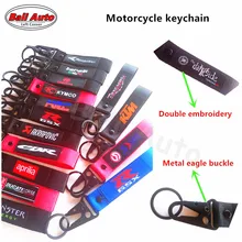 Брелок для ключей с вышивкой мотоцикла, брелок для Ducati Honda Yamaha Kawasaki AKRAPOVIC BMW GS Suzuki Benelli Triumph