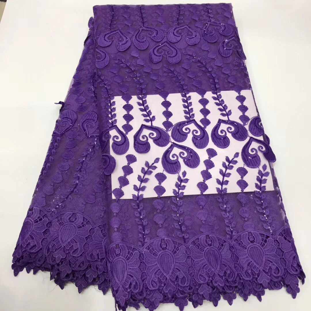 

Purple Embroidery Fabric, High Quality French Lace Fabric, Indian Lace Fabric J35021