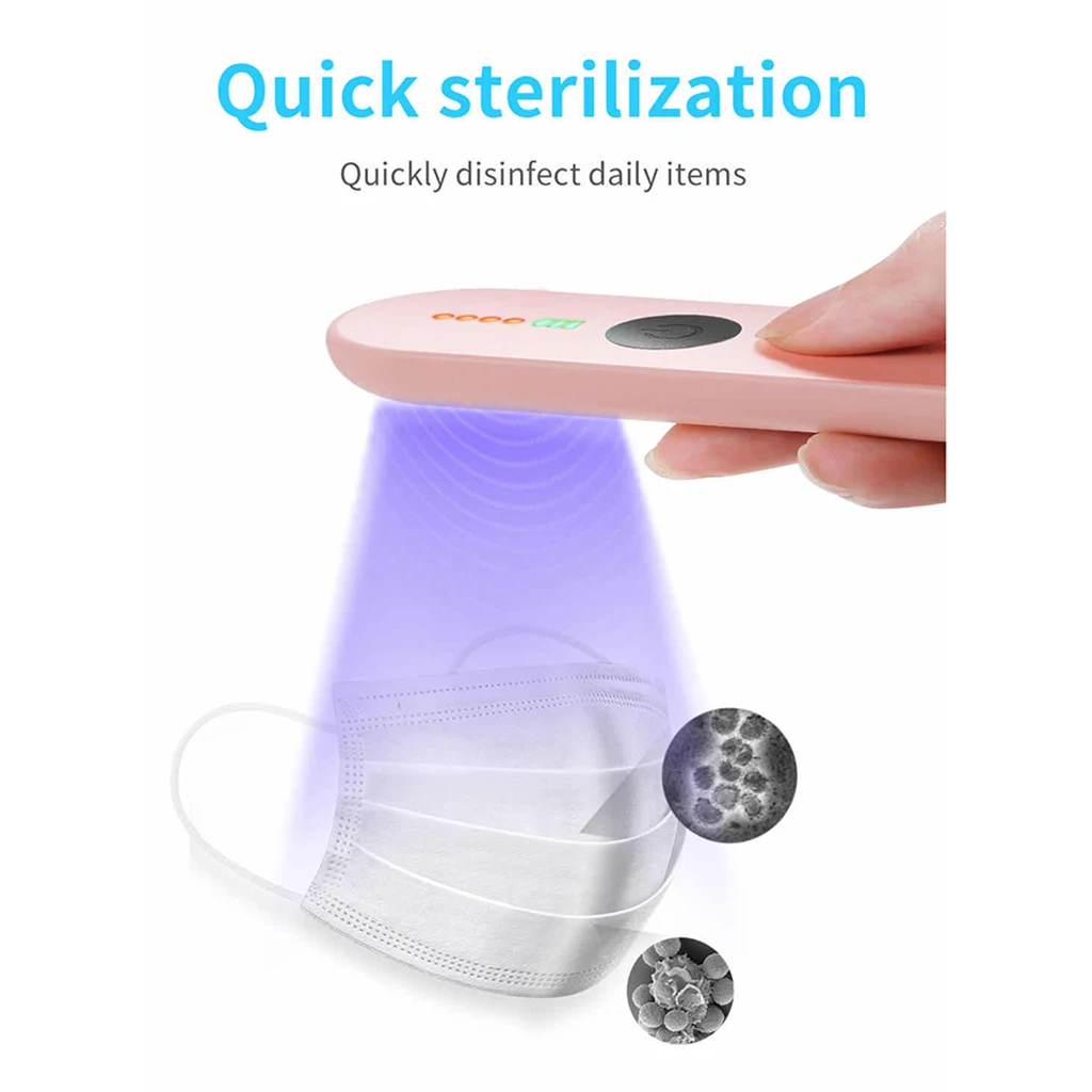 Portable USB UV Sanitizing Wand LED Germicidal Sterilization Lamp Handheld Mini Ultraviolet Disinfection For Household Phone