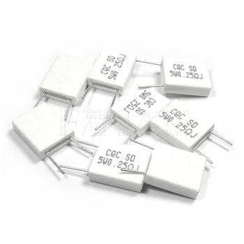 10pcs BPR56 5W 0.001 0.1 0.15 0.22 0.25 0.33 0.5 ohm Non-inductive Ceramic Cement Resistor 0.1R 0.15R 0.22R 0.25R 0.33R 0.5R