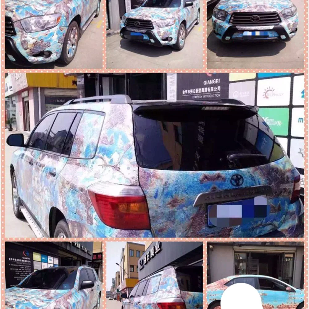 

2pcs 50*150cm Anti-theft Matte Rust Painting Car Body Film Interior Exterior Styling Stickers Metal Brushed Vinyl Wrap Paper