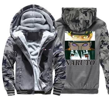 

Japanese Anime Naruto Eyes And Akatsuki Team Camo Zipper Jacket Hoodies Men Fleece Naruto Sportswear Novelty Hip Hop Streetwear