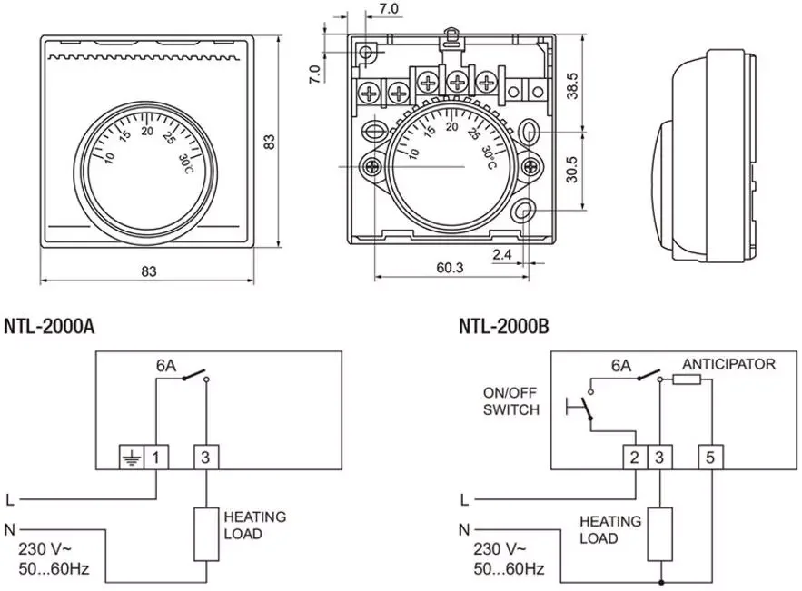 blue litmus NTL2000D New 10A 220V AC Mechanical Room Air Regulator Floor Heating Thermostat oscilloscope mini