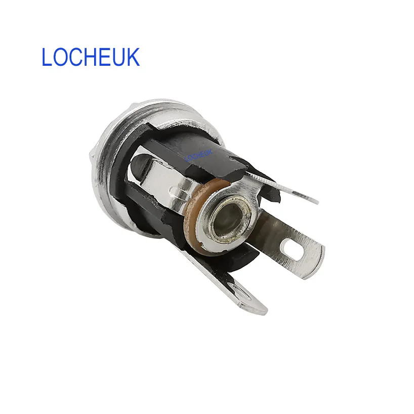 100 шт. DC-025M 5,5x2,1 мм 30V 0.5A-3A DC Мощность гнездовой разъем Разъем 3-контактный с резьбой материнская плата крепление разъем адаптера