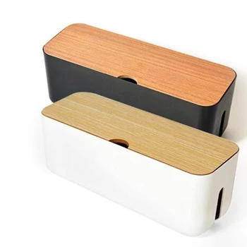 

Storage Box Power Strip Wire Case Anti Dust Charger Socket Cable Winder Wire Cord Management Desktop Organizer Storage Bin
