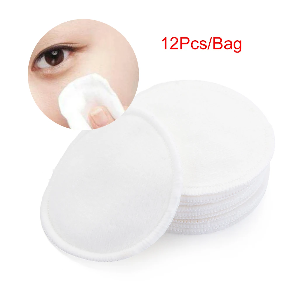 12Pcs Bamboo Fiber Makeup Remover Pads Cotton Pads Facial Remover Facial Care Nursing Pad Skin Cleaning Wipes Washable Reusable