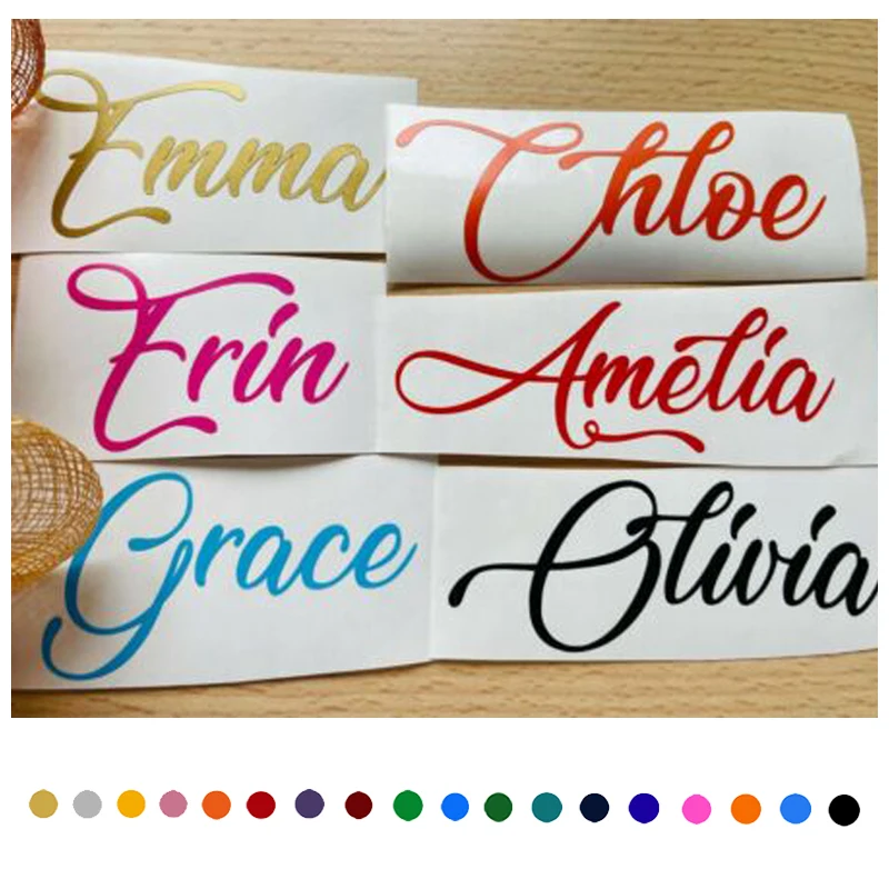 2 X Personalised Name Vinyl Decal DIY Water Bottle Wine Glass Lunch Box Hen  Do Sticker Gift