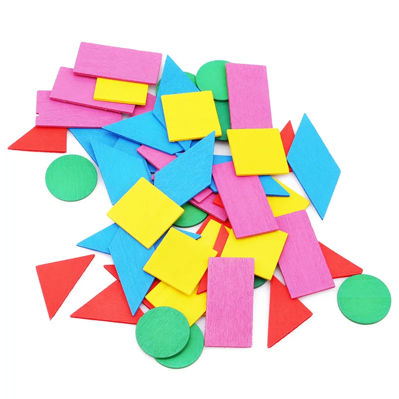 Детские математические круглые цветные деревянные игрушки Монтессори, развивающая игрушка для детей, фигурка из арифметического дерева - Цвет: geometry