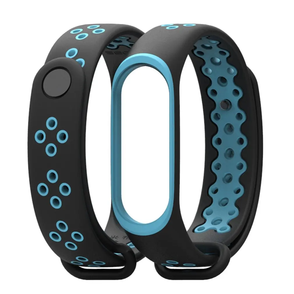 black blue Для Xiaomi Mi Band 3/4 заменить мужской t силиконовый спортивный ремешок на запястье для женщин и мужчин умные часы заменить Мужские t браслет для дропшиппинг - Цвет ремешка: black blue