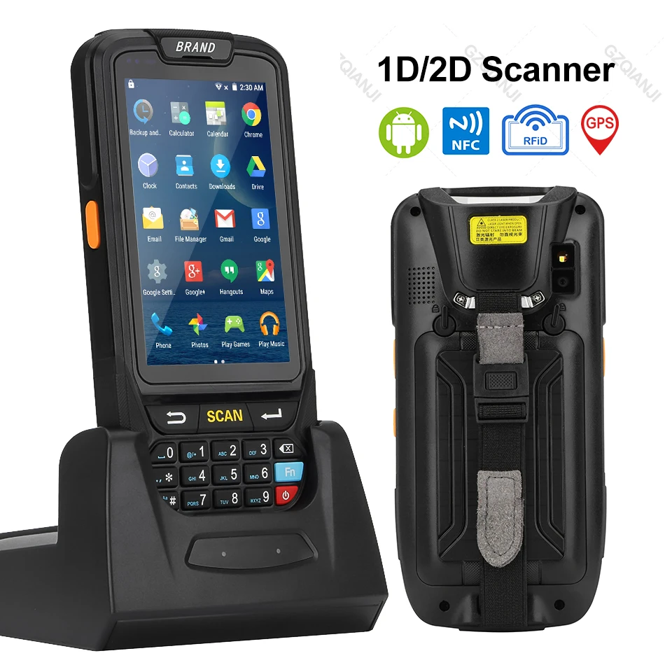 PDA сканер штрих кода 1D 2D Bluetooth Android Ручной терминал прочный беспроводной мобильный