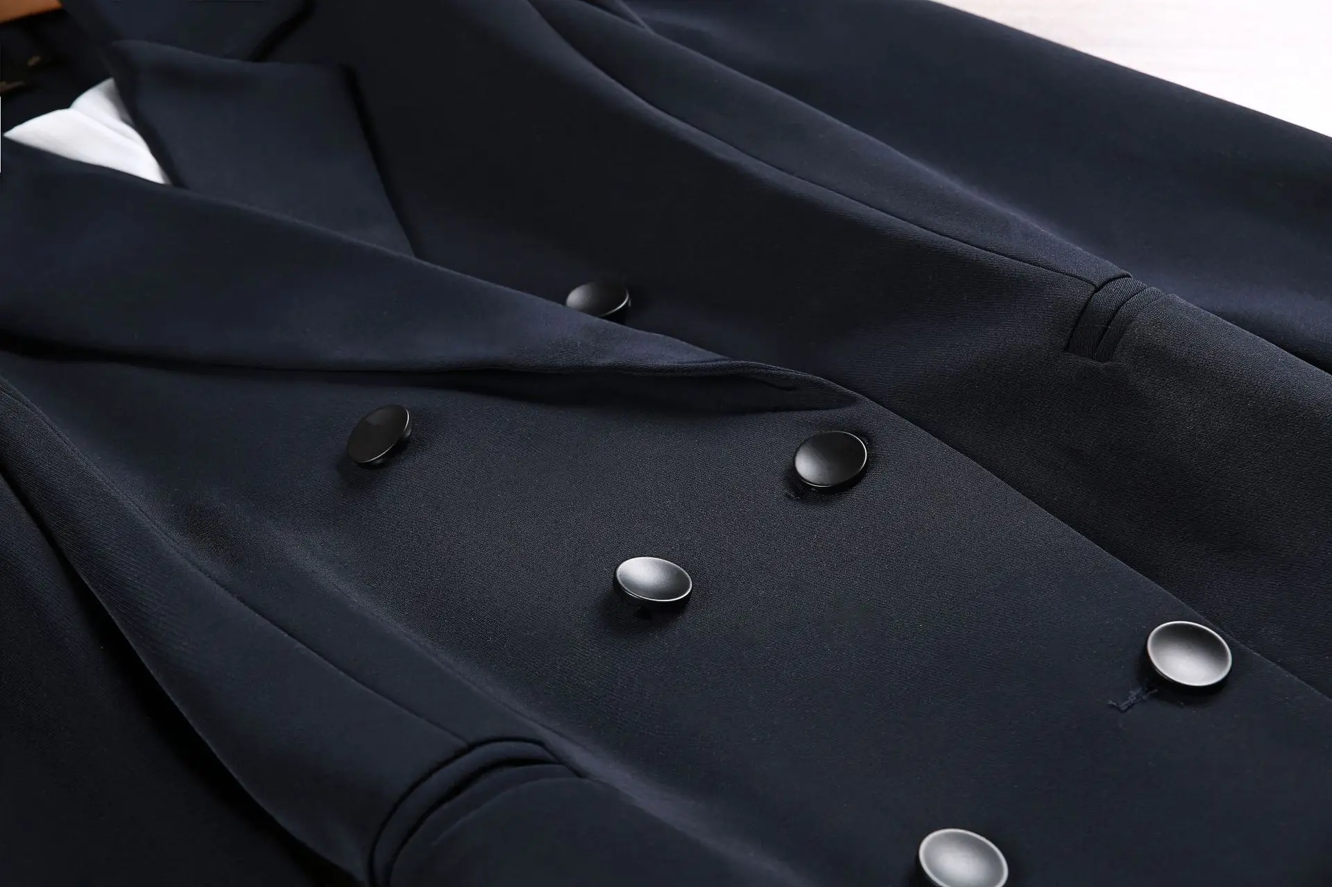 Женский блейзер маленький костюм женский длинный корейский Свободный Прямой двубортный костюм куртка Женская Осенняя