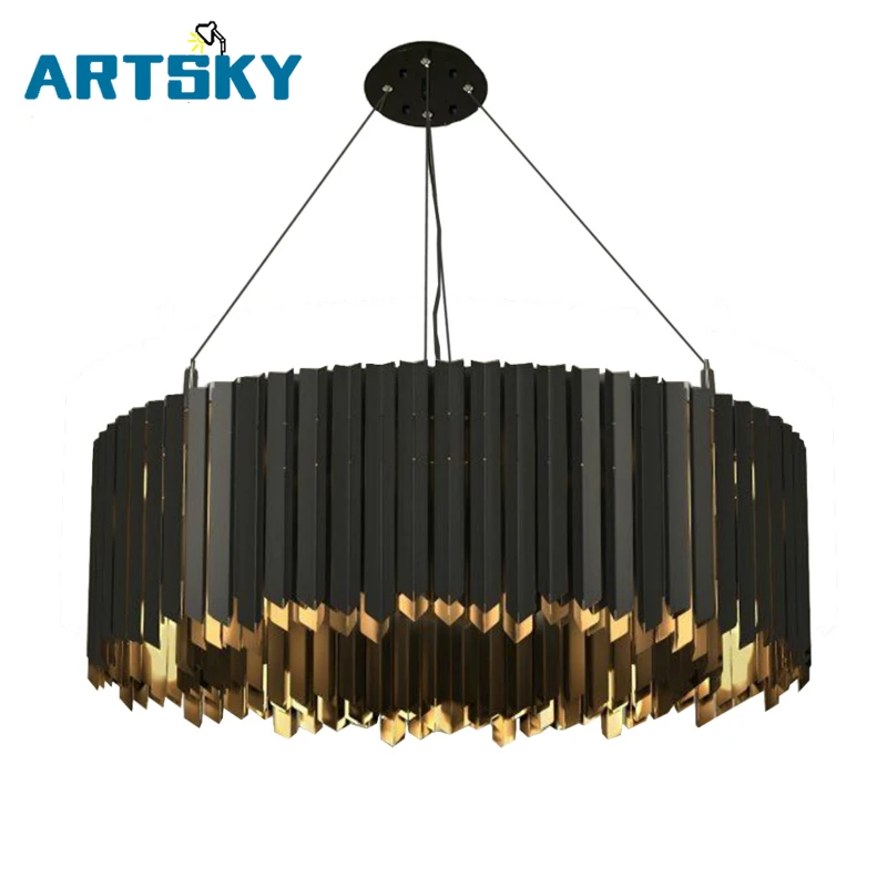 

Stainless Steel Modern Chandelier Led Light Suspention Luminare Dinning Room Living Room Lamp