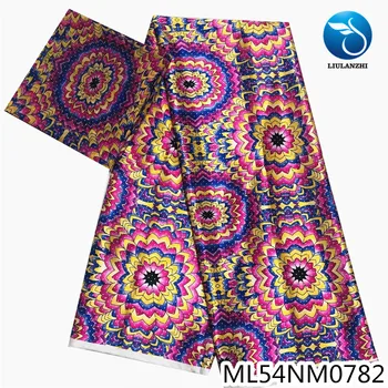 

LIULANZHI satin fabric latest african wax pattern anakra floral print african satin tissu ML54NM0782-88