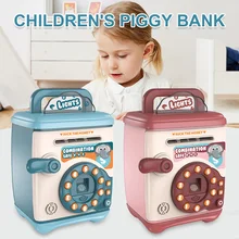 

Electronic Piggy Bank Mini Funny ATM Educational Auto Scroll Money Coin Saving Toy Fingerprint Unlocking Password Money