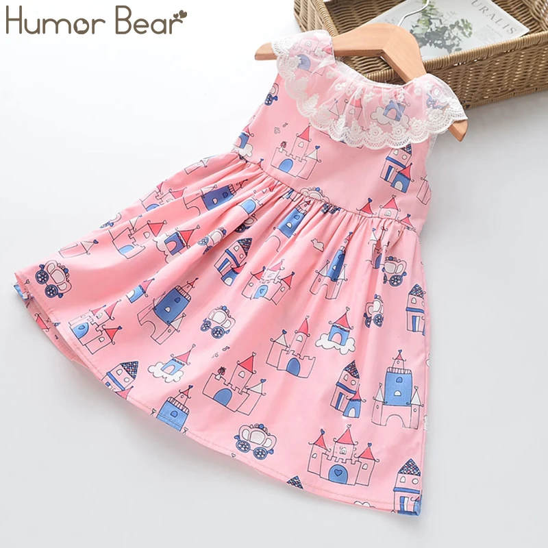 Humor Bear/платье для девочек; коллекция года; сезон лето; стиль; платье принцессы; ажурные вечерние платья с вышивкой; милое платье-майка для девочек