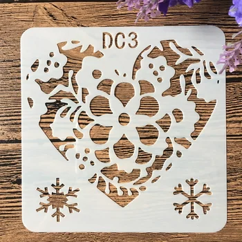 

13cm Snowflake Love Heart DIY Craft Layering Stencils Wall Paint Scrapbook Stamp Embossing Album Decorative Card Template