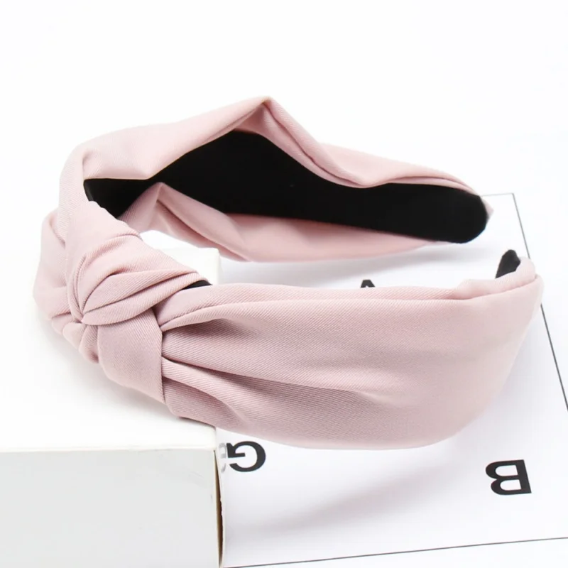 Xugar Hair Accessories Solid Bow-knot Women Hairband Simple Sweet Women Lady Hair Hoop Makeup Sport Cross Headwear - Цвет: 3