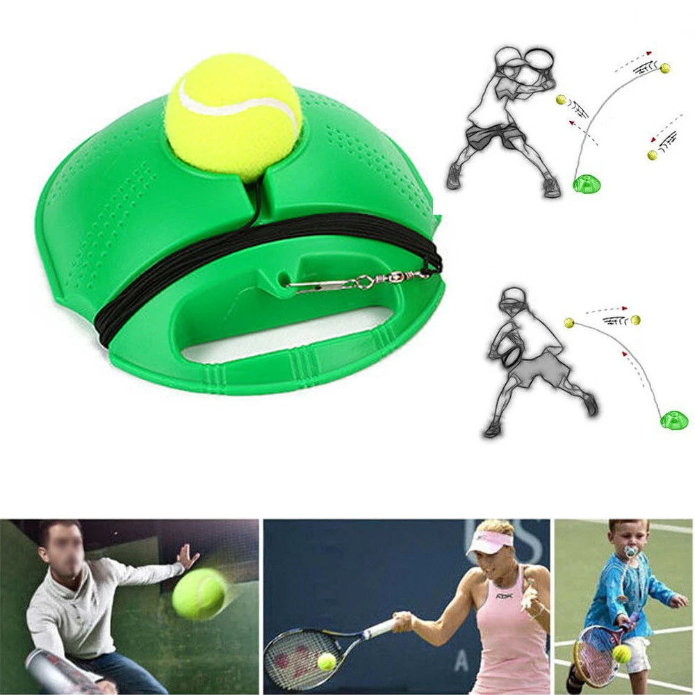 Training Aids 1x Solo Tennis Trainer Training Practice Rebound Ball