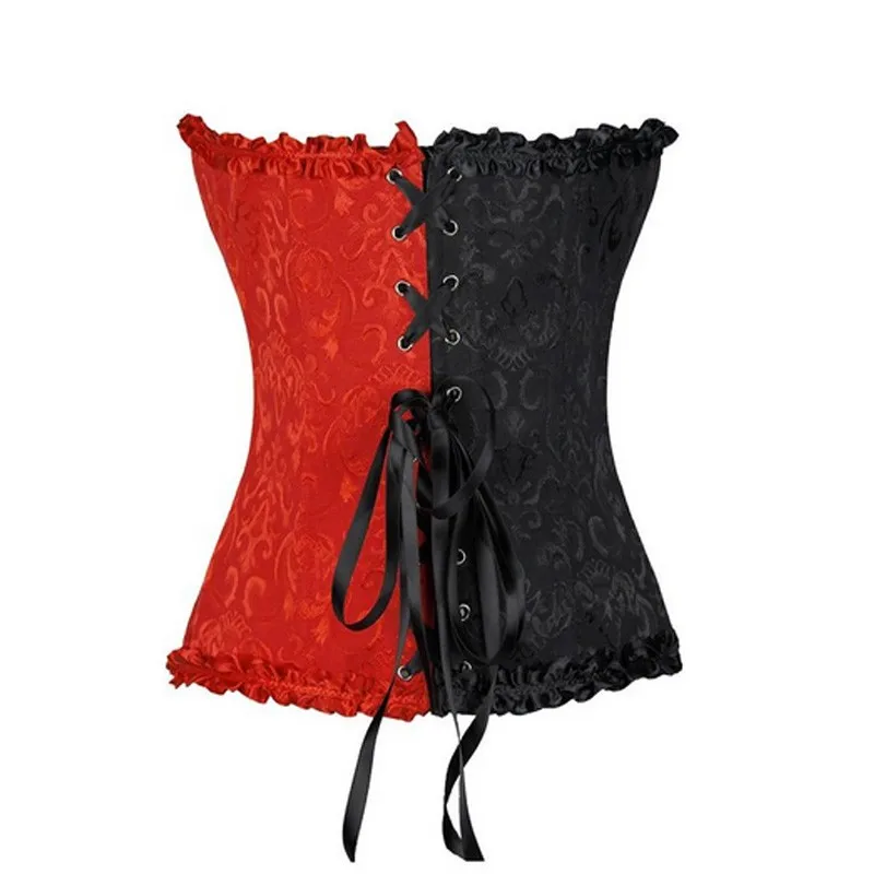 Парчовое бюстье на молнии топ для талии тренажер популярный цвет черный красный